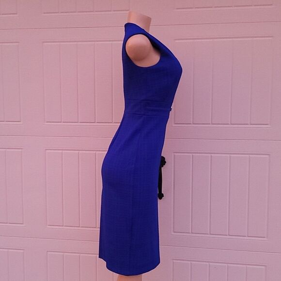 BRAND NEW ENFOCUS STUDIO  ASYMMETRIMINIC NECK SCUBA CREPE SHEATH DRESS - Picture 8 of 13